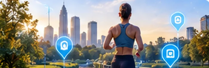 Gaming and fitness app experiences with location-aware navigation