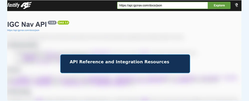 IGC Nav developer portal documentation management screenshot